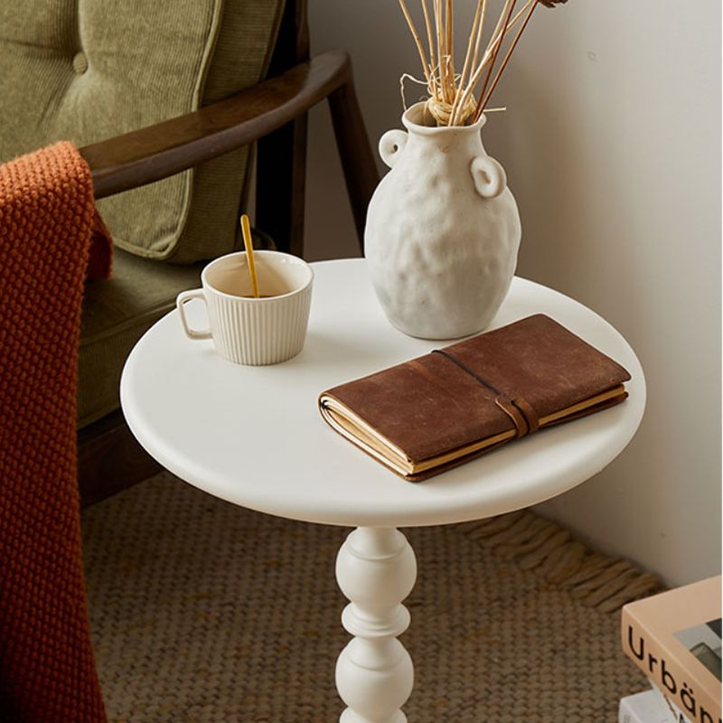 Mid-Century 20.47" Tall Round Top Side Table Metal Pedestal End Table