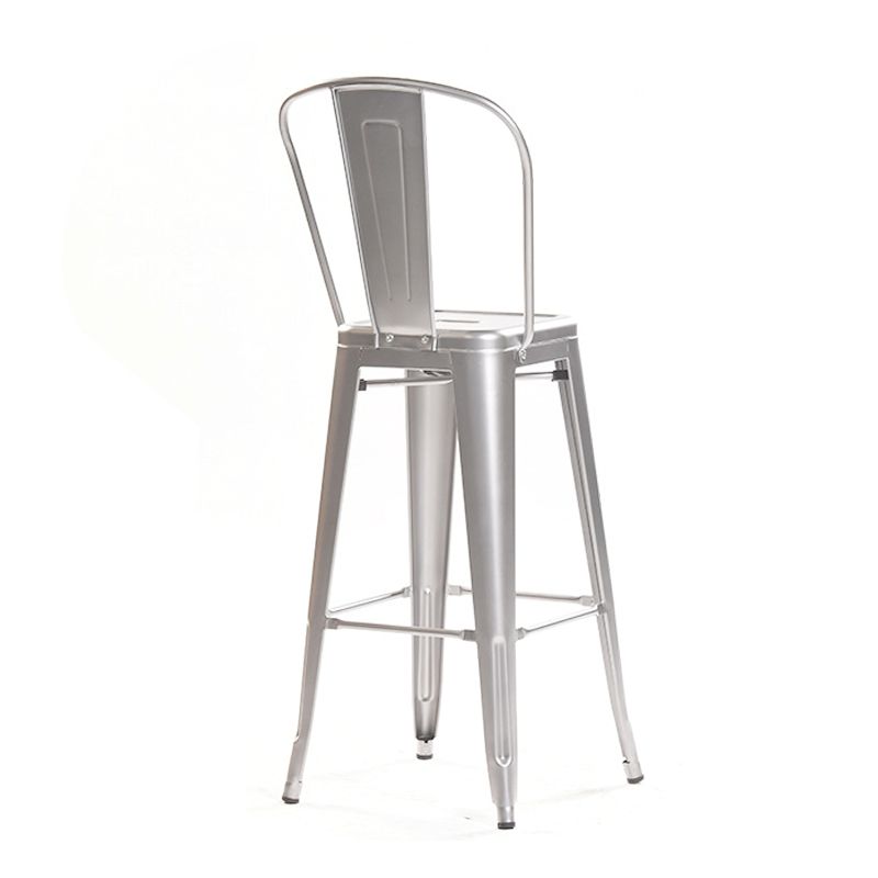 Modern Style Full Back Bar-stool Square Counter Bar Stool with Metal Legs