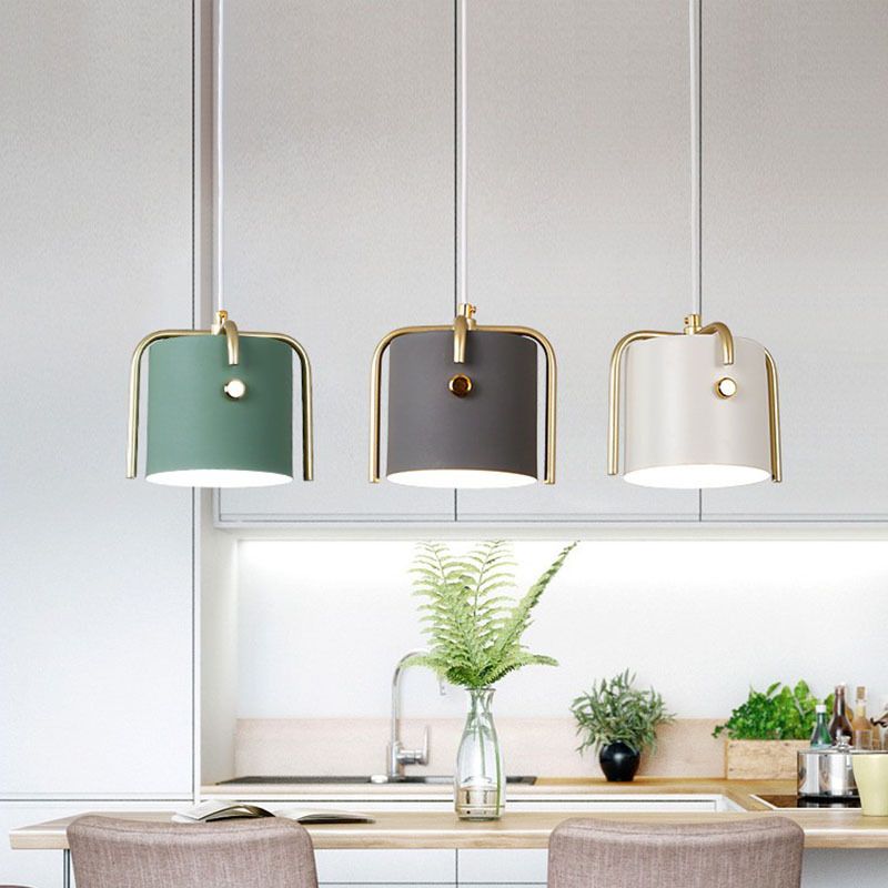 Godet Shade Drop Pendant Moderniste Metal 1 Kit de la lampe suspendue de la tête avec top à croix
