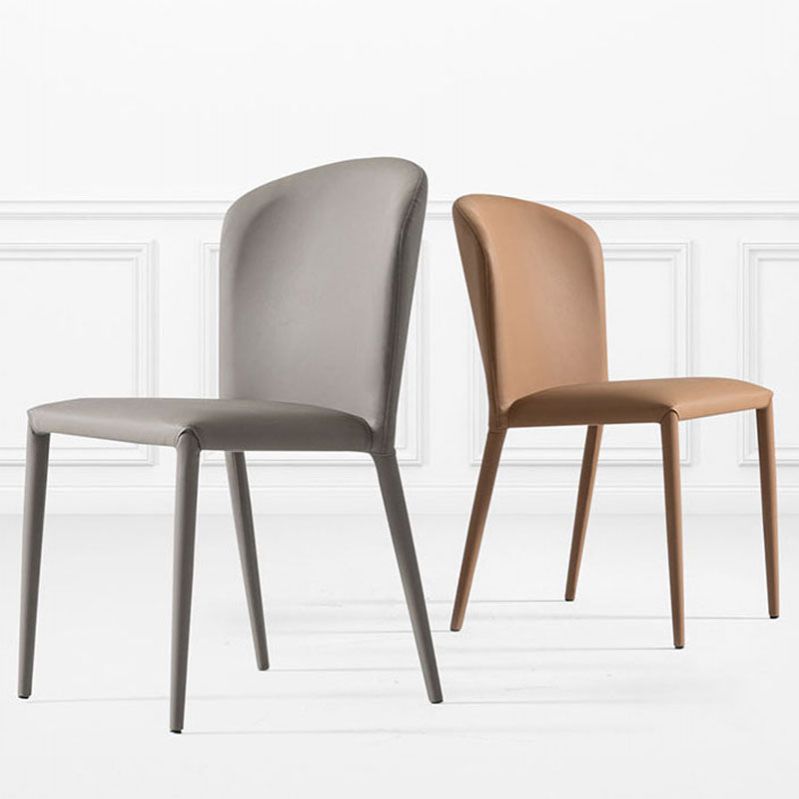 Silla lateral de comedor industrial de metal Silla lateral con respaldo de orejas para comedor (juego de 2)
