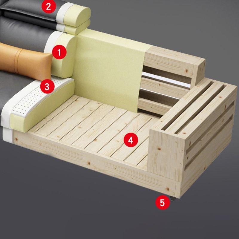 Flared Arm L-Shape Sectional Right Hand Facing Sofa and Chaise for Four People