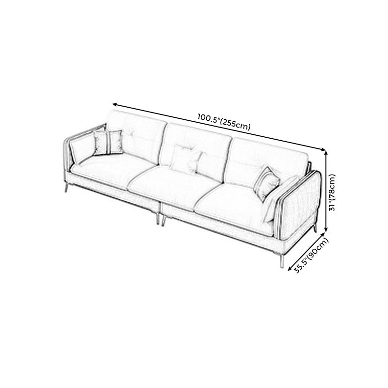 Tufted Back Faux leather Sofa Waterproof Sectional with Square Arms