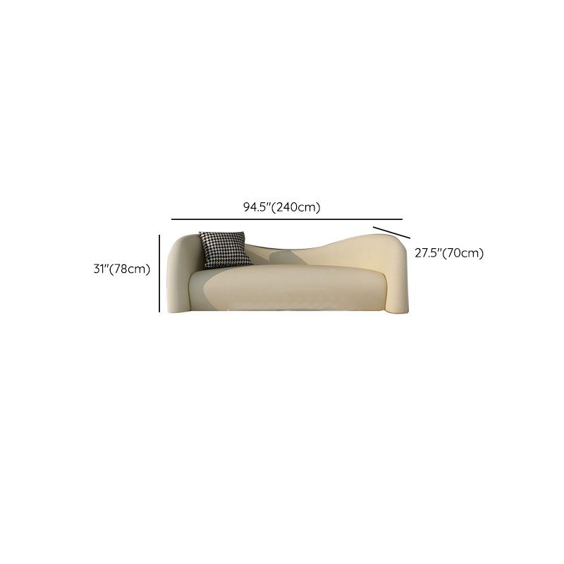 Modern Tight Back Settee Solid Color Slipcovered Sofa for Bonus Room