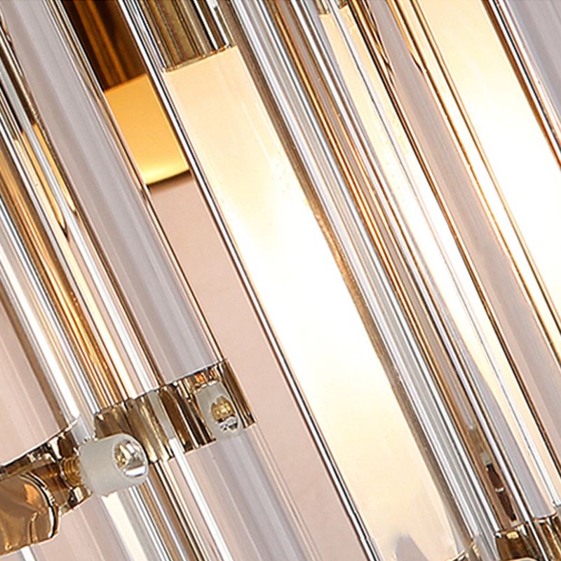 Unique Shade Crystal Wall Sconce Modern Style 2 Lights Wall Mount Lighting in Gold