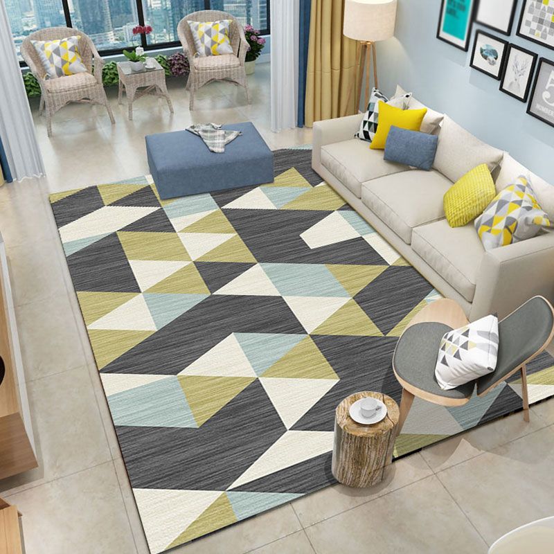 Brown Tone Contemporary Area Carpet Polyester Harlequin Print Indoor Rug Anti-Slip Backing Carpet for Living Room