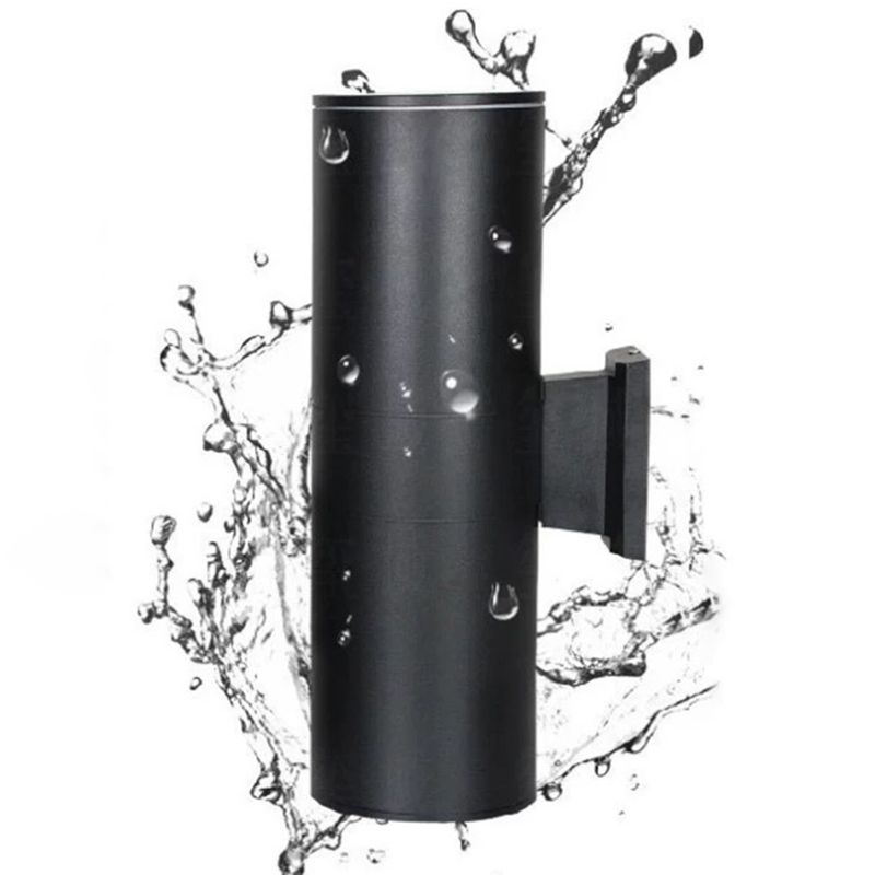 Mi-cylindre l'éclairage mural moderne métal métal 2 lumières lampe applicable en noir