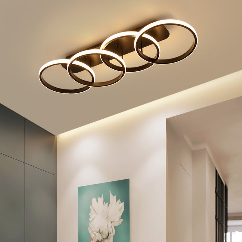 Geometric Semi Flush Mount Light Fixture Contemporary Acrylic Ceiling Mounted Fixture for Hallway