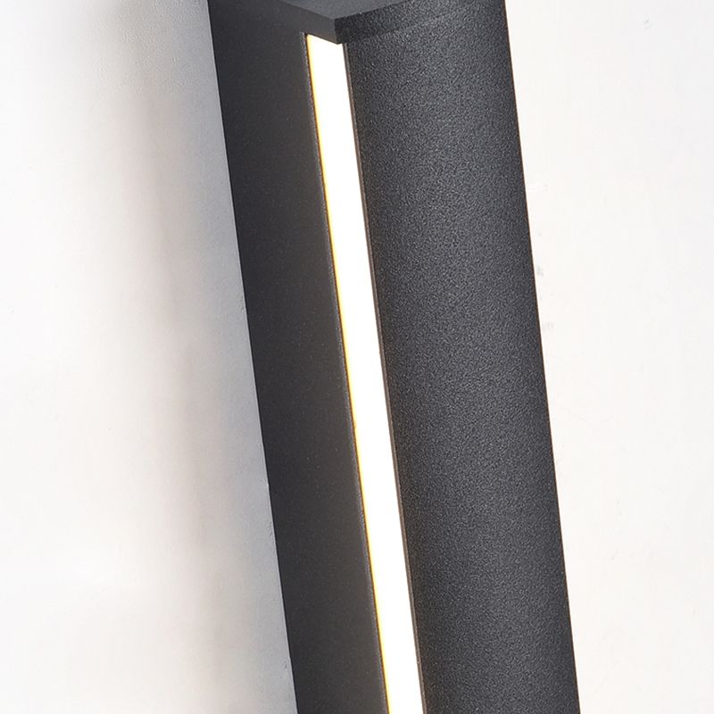 Metal Linear Shape Wall Lighting Modern Style 1 Light Wall Mounted Light Fixture in Black