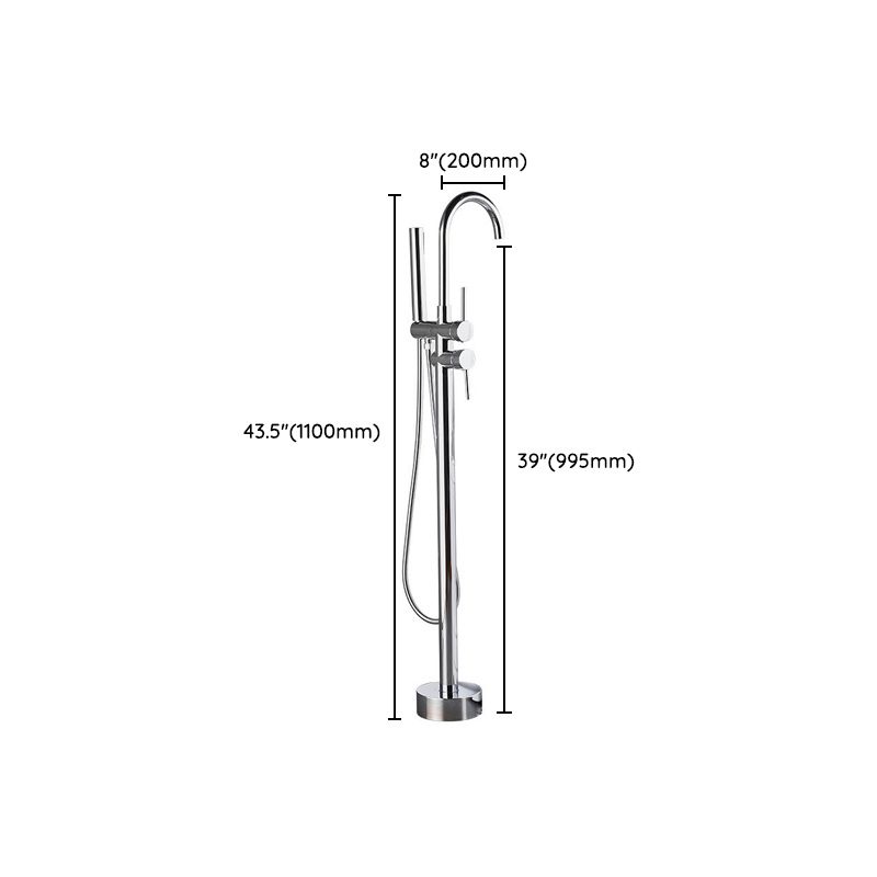 Floor Mounted Freestanding Tub Filler Single Handle Metal Freestanding Faucet