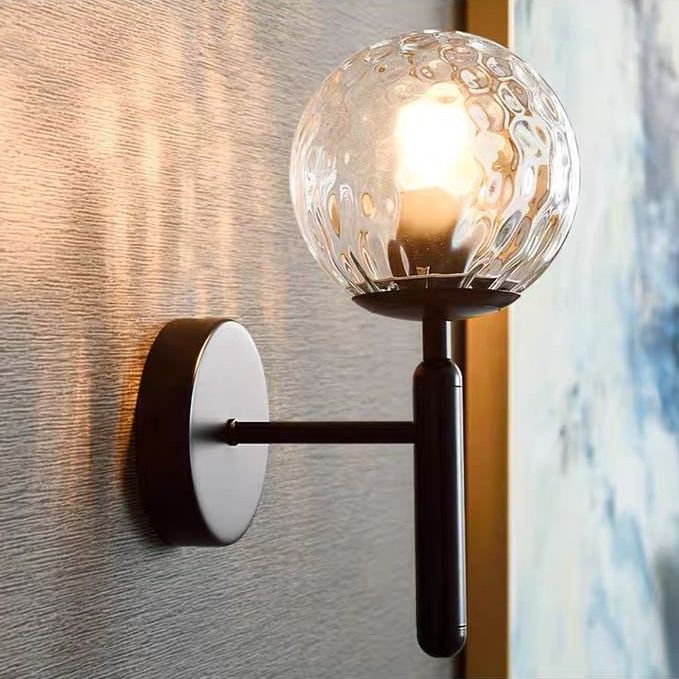 Nordic Style Single Light Wall Mounted Light Ball Glass Shade Wall Lighting for Bedside