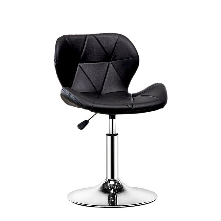 Scandinavian Metal Barstool Faux Leather Adjustable Counter Stool for Home