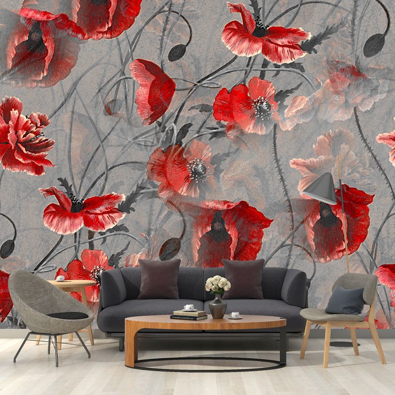 Vintage Style Flowers Illustration Mural Wallpaper Indoor Wall Mural