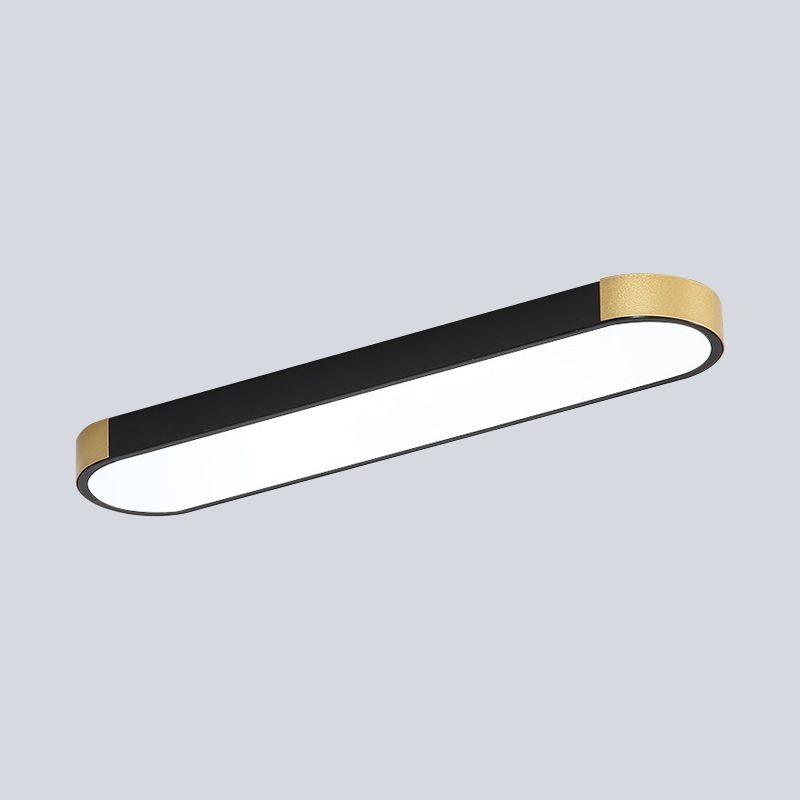 Minimalistische LED-inbouwlamp met metalen kap Wit en goud/zwart en goud Slanke rechthoekige inbouwlamp
