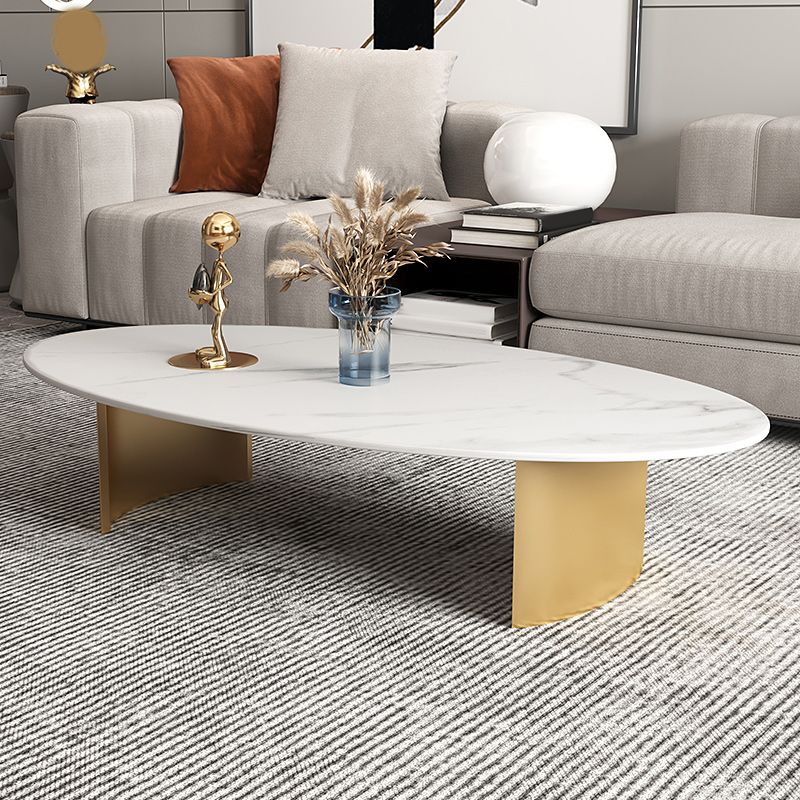 Glam Sled Cocktail Table Oval Coffee Coffee Cocktail Table for Living Room