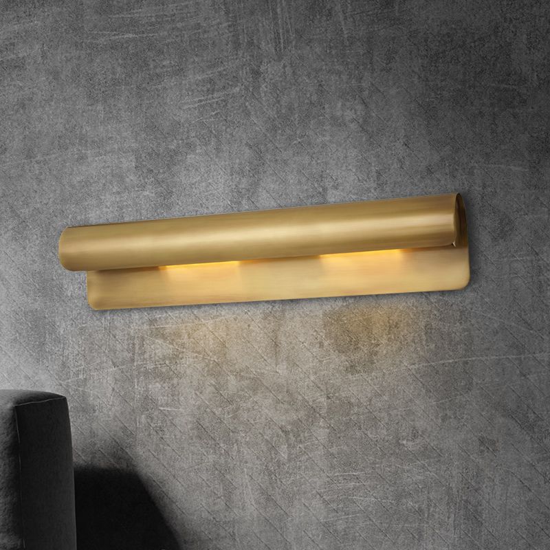 Gold Postmodern Wall Sconce Geometric Shape Vanity Lamp with Metal Shade for Bathroom