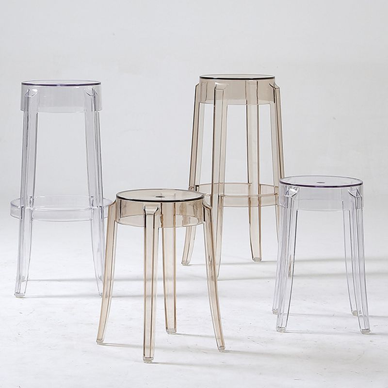 Sgabelli da bar scandinavi senza schienale in plastica trasparente