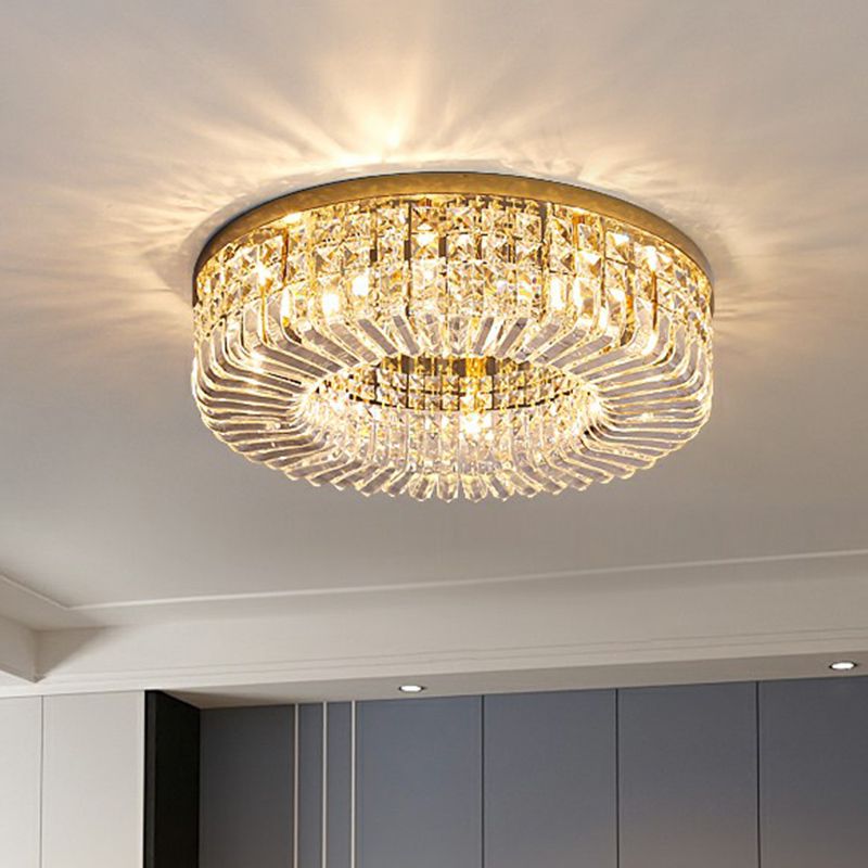 Minimalistische stijl inbouwlamp, ronde inbouwplafondlamp met kristallen kap voor slaapkamer
