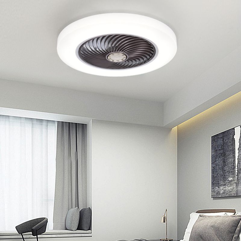 Gerade geschnittene runde Lüfterlampe Einfachheit Acryl-Esszimmer LED Semi Flush Light