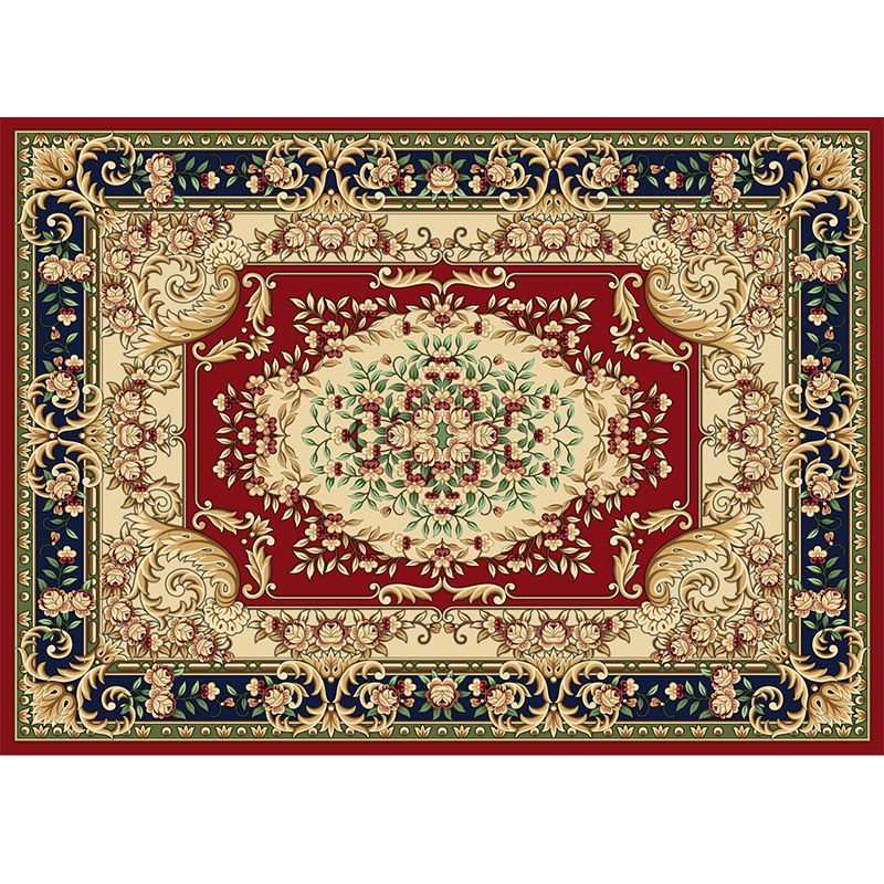 Multi-Colored Moroccan Rug Synthetics Jacquard Pattern Rug Washable Stain Resistant Non-Slip Carpet for Lounge