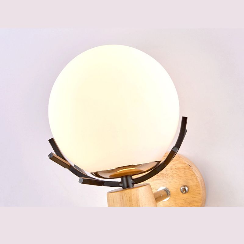 Creative Antler Mini Wall Lamp Nordic Style Solid Wood Simplicity Scone Light for Bedside