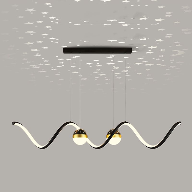 Linear Shape Island Lighting Ideas Modern Style Metal 3 Light Island Pendants
