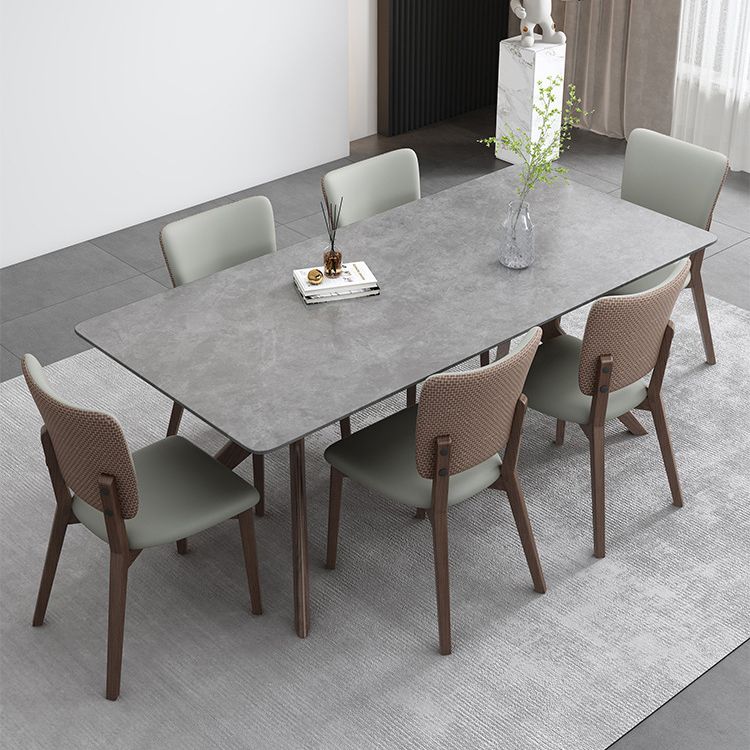 Medieval Modern Stone Dining Table Trestle Base Table for Dining Room