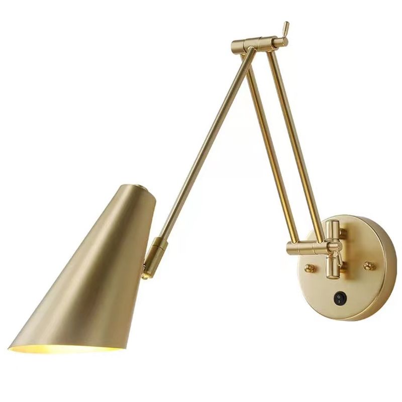 Single Golden/Black Modernism Wall Mounted Sconce Metal Wall Light for Foyer