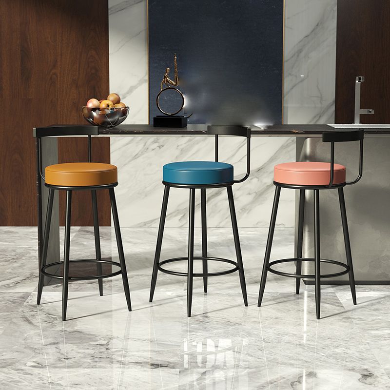 Industrial Bar-stool Round Counter Bar Stool for Kitchen with Metal Legs