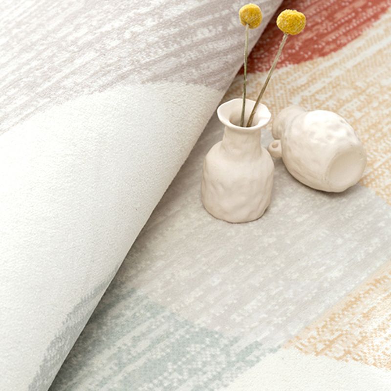 Simplicity Flowing Water Print Rug Polyester Carpet Non-Slip Backing Indoor Rug for Living Room