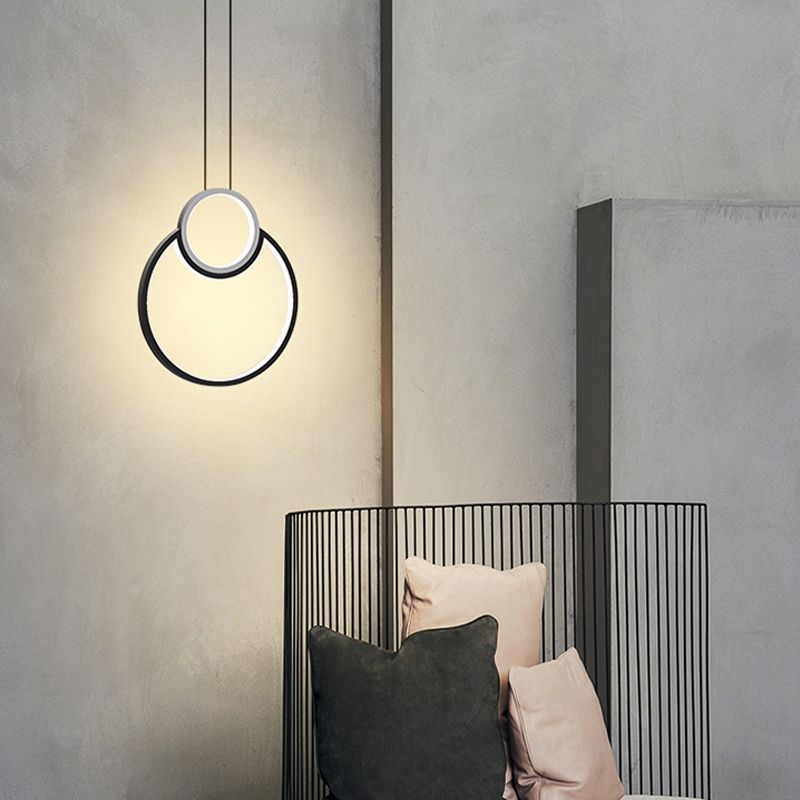 Modern Simple Aluminum Ceiling Lamp Line Shape LED Pendant Light for Bedroom