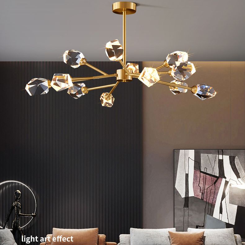 Postmodern Luxury Style Spray Pendant Chandelier Crystal Hanging Lamp