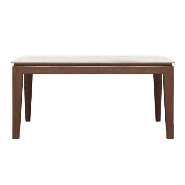 Moderne moderne eettafel uit het midden van de eeuw gesinterde stenen top eettafel met houten basis voor keuken