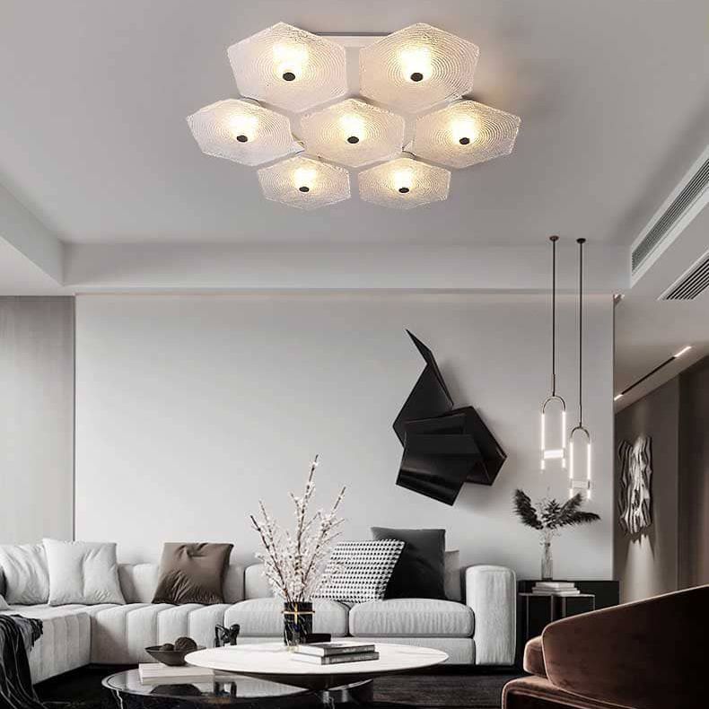 Modernism Flush Mount Glass Ceiling Light Fixture for Living Room
