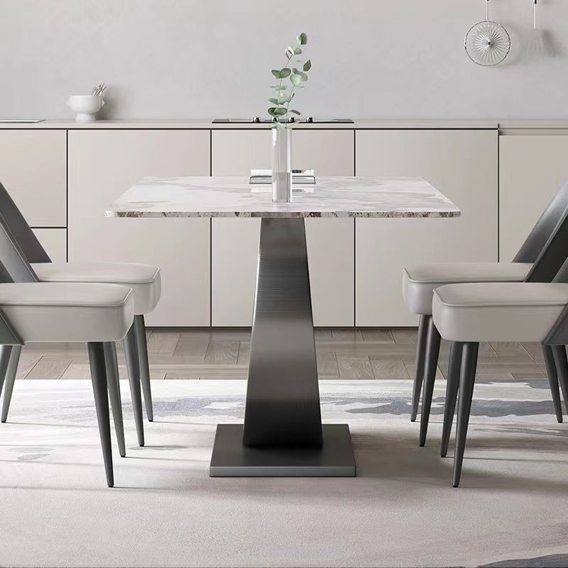 1/2/4/5/6/7/8 Pieces Dining Chair Set Sintered Stone Dining Room Set with Pedestal Base