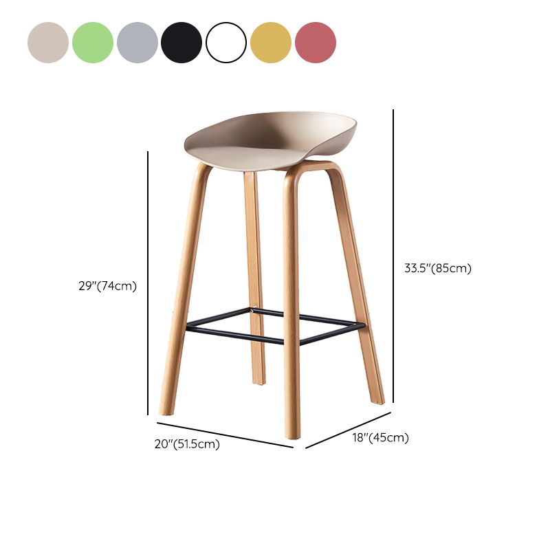 Contemporary Plastic Bucket Low Back Bar Stools with Metal Base