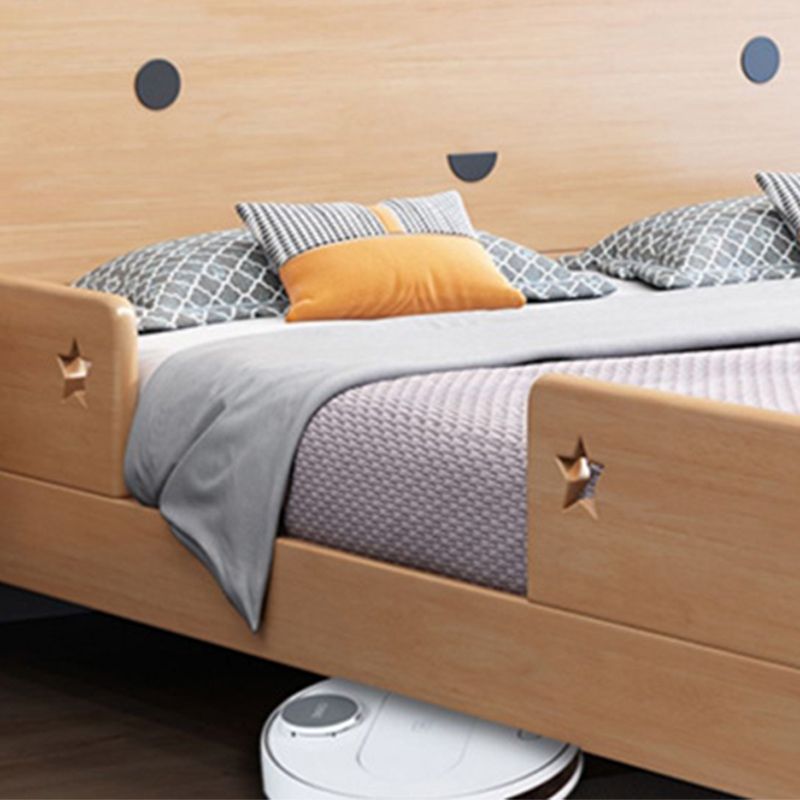 Scandinavian Rectangular Panel Headboard Standard Bed with Legs