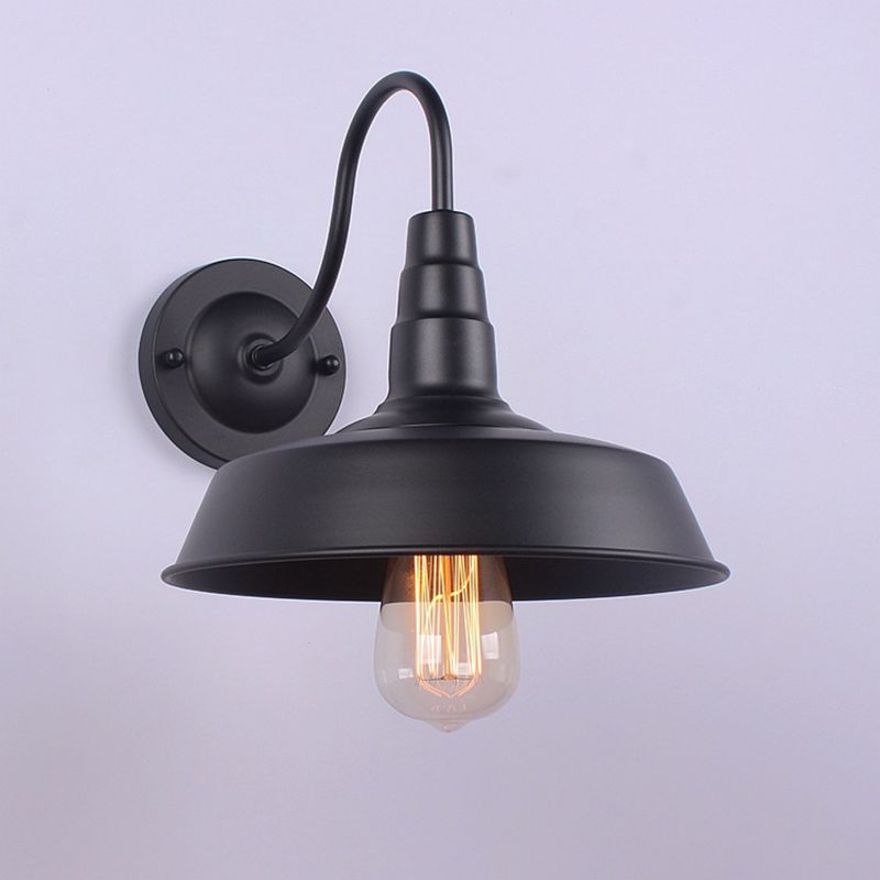Retro Industrial Style Barn Sconce Wall Light Metal 1 Light Sconces