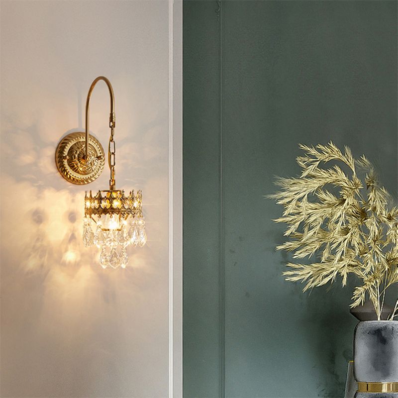 Crystal Geometric Shape Wall Sconce Modern Style 1 Light Wall Light Sconce