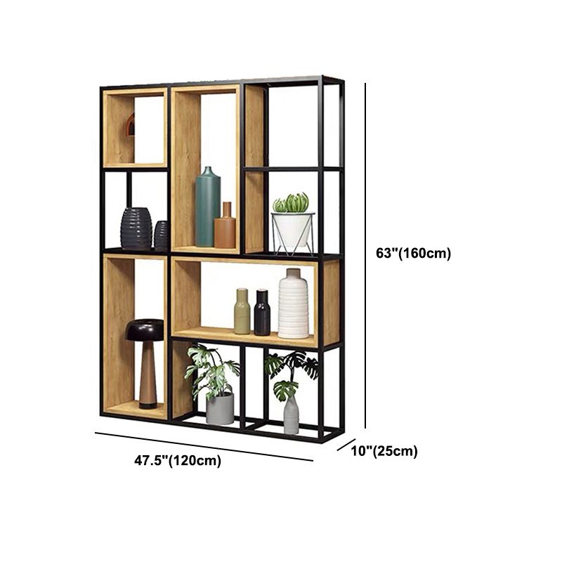 9.84"W Bookcase Industrial Style Open Back Bookcase for Study Room Home Office
