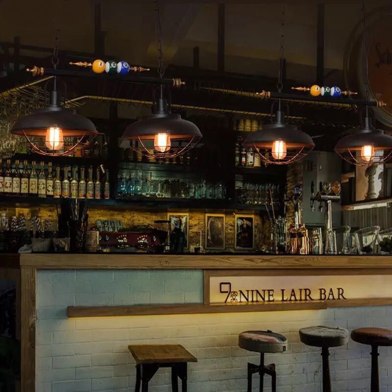 Bowl Shade Billiards Light Industrial Style Metal Island Light Fixture for Restaurant