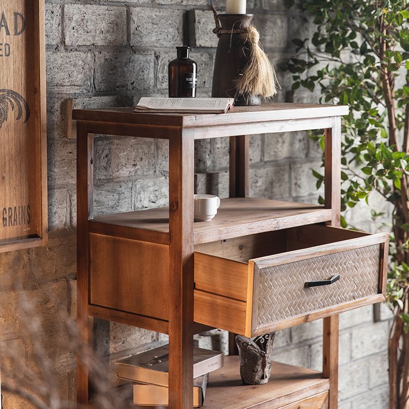 Industrial Wood Drawers Included Cabinet Distressed Brown Accent Cabinet