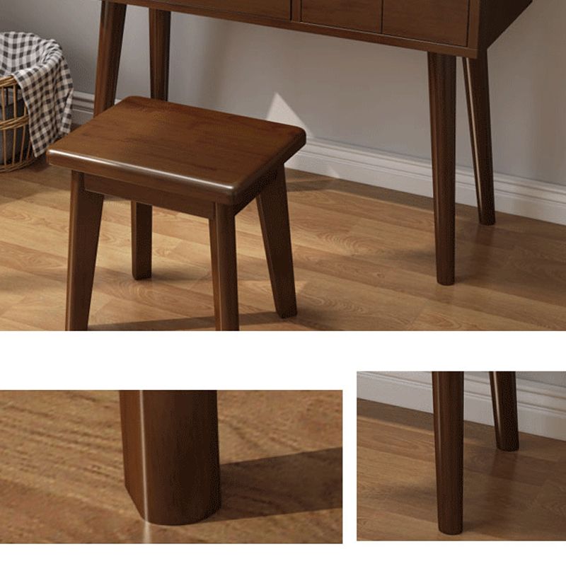 Modern 3-Drawer Solid Wood Vanity Makeup Table Vanity Stool