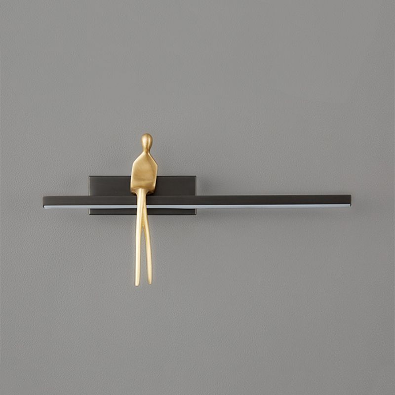 LED Modern Metal Wall Sconce Linear Shape Wall Light with Acrylic Shade for Bedroom