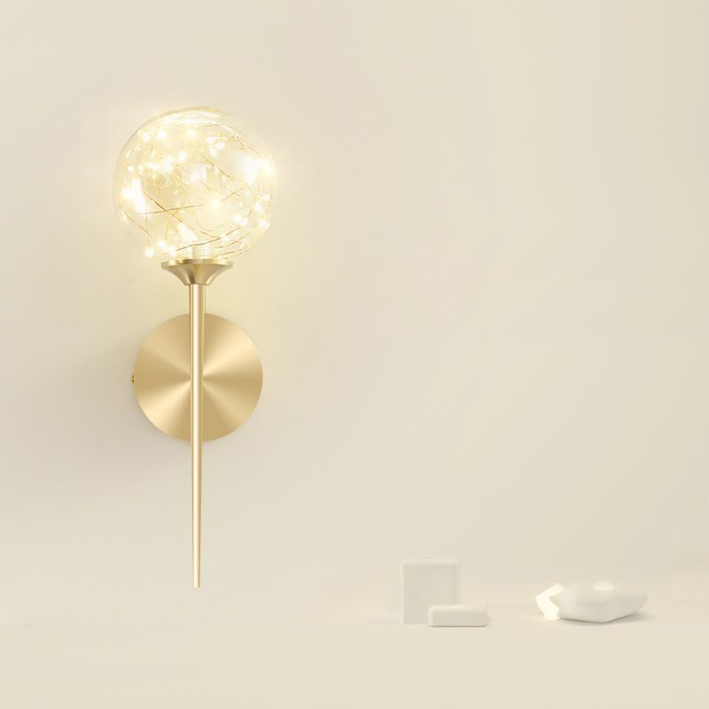 Creative Indoor Decoration Wall Light Up Light Star Wall Sconce in Pure Glass Ball Shade