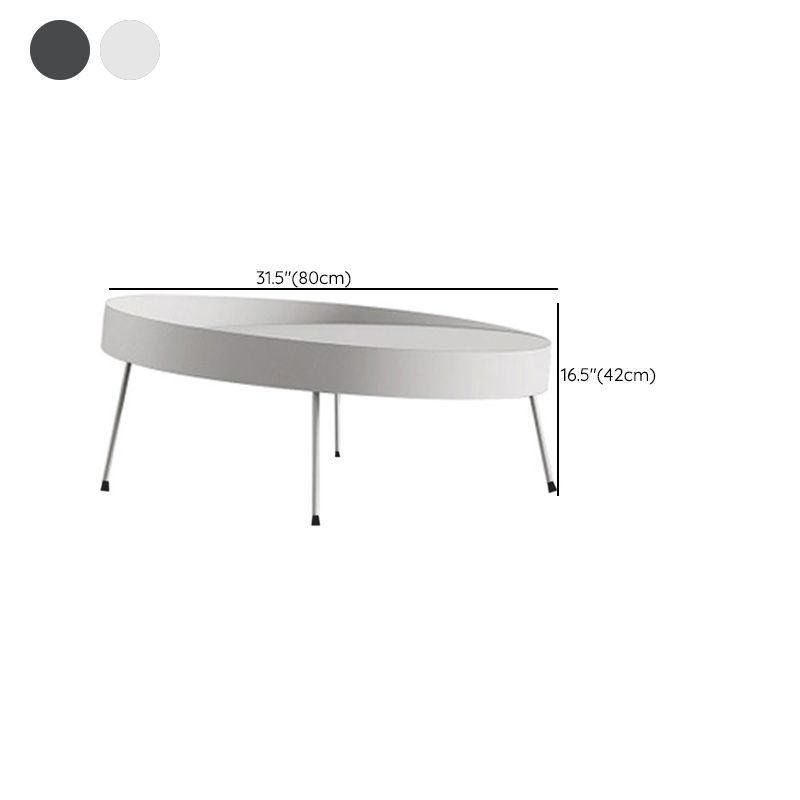 Mid Century Iron Round Coffee Table 2 Pieces Tray Top Cocktail Table Set