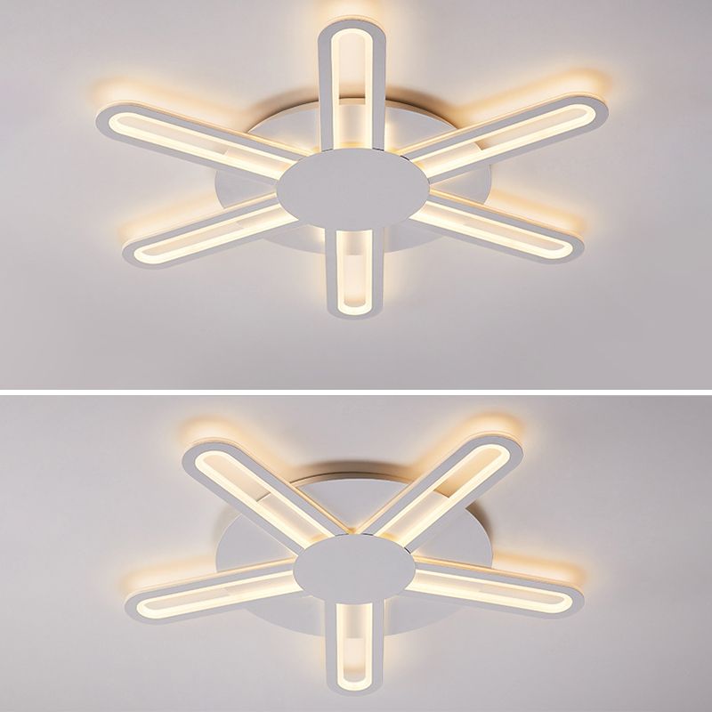 White Sputnik Flush Ceiling Lamp Minimalism LED Acrylic Flushmount for Living Room