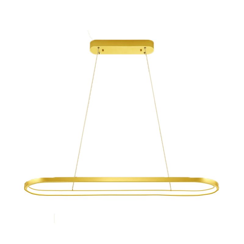 Luz de la isla contemporánea de metal ovalado 1 luces de la isla ligera en oro