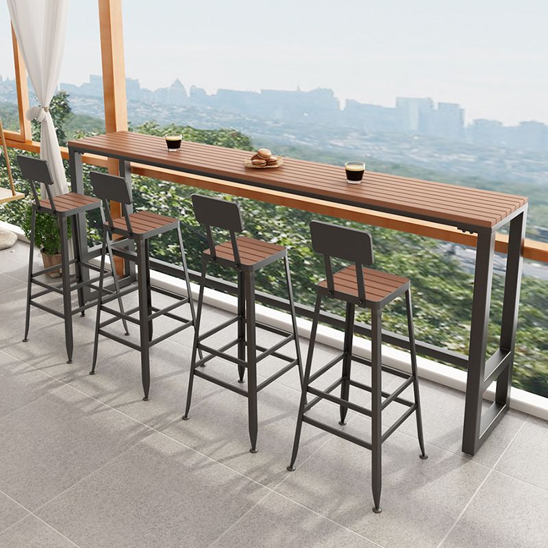 Industrial Metal Bar Stools Bar Height Outdoor Bar Stool with Black Base