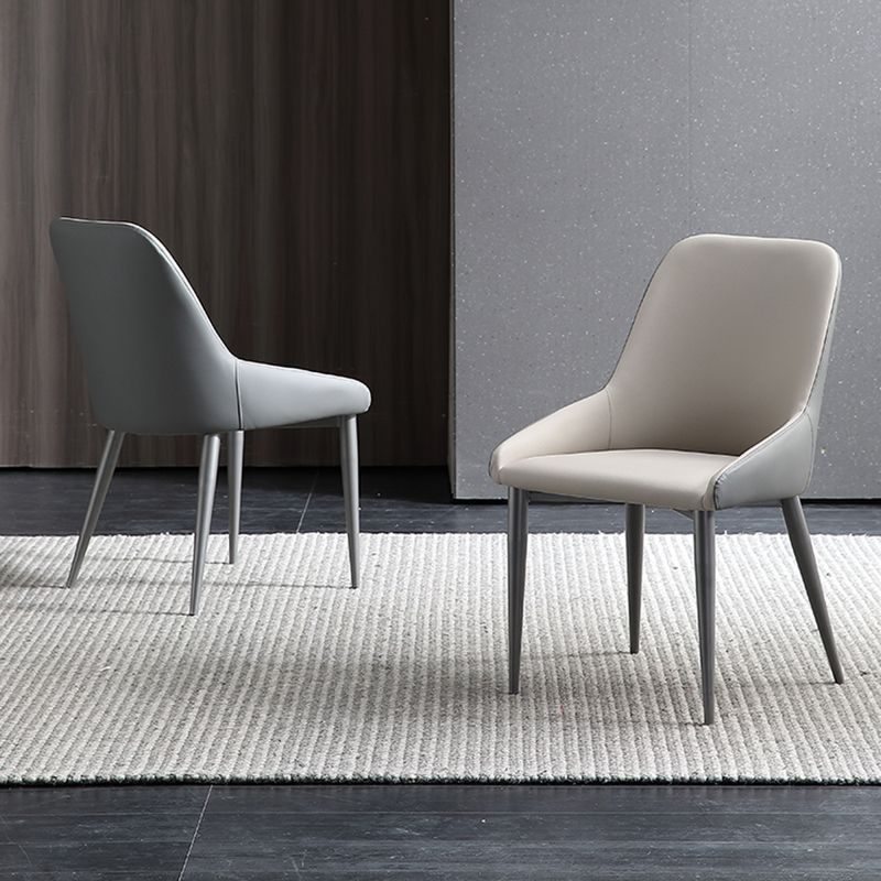 Contemporary Dining Chair Arm Side Chair for Kitchen with Metal Legs