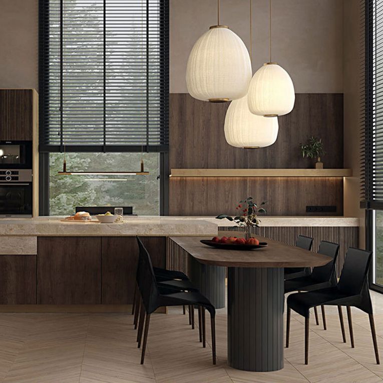 Oval Solid Wood Dining Table Modern Furniture with Double Pedestal for Kitchen